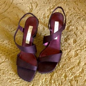 Nina plum satin sandles